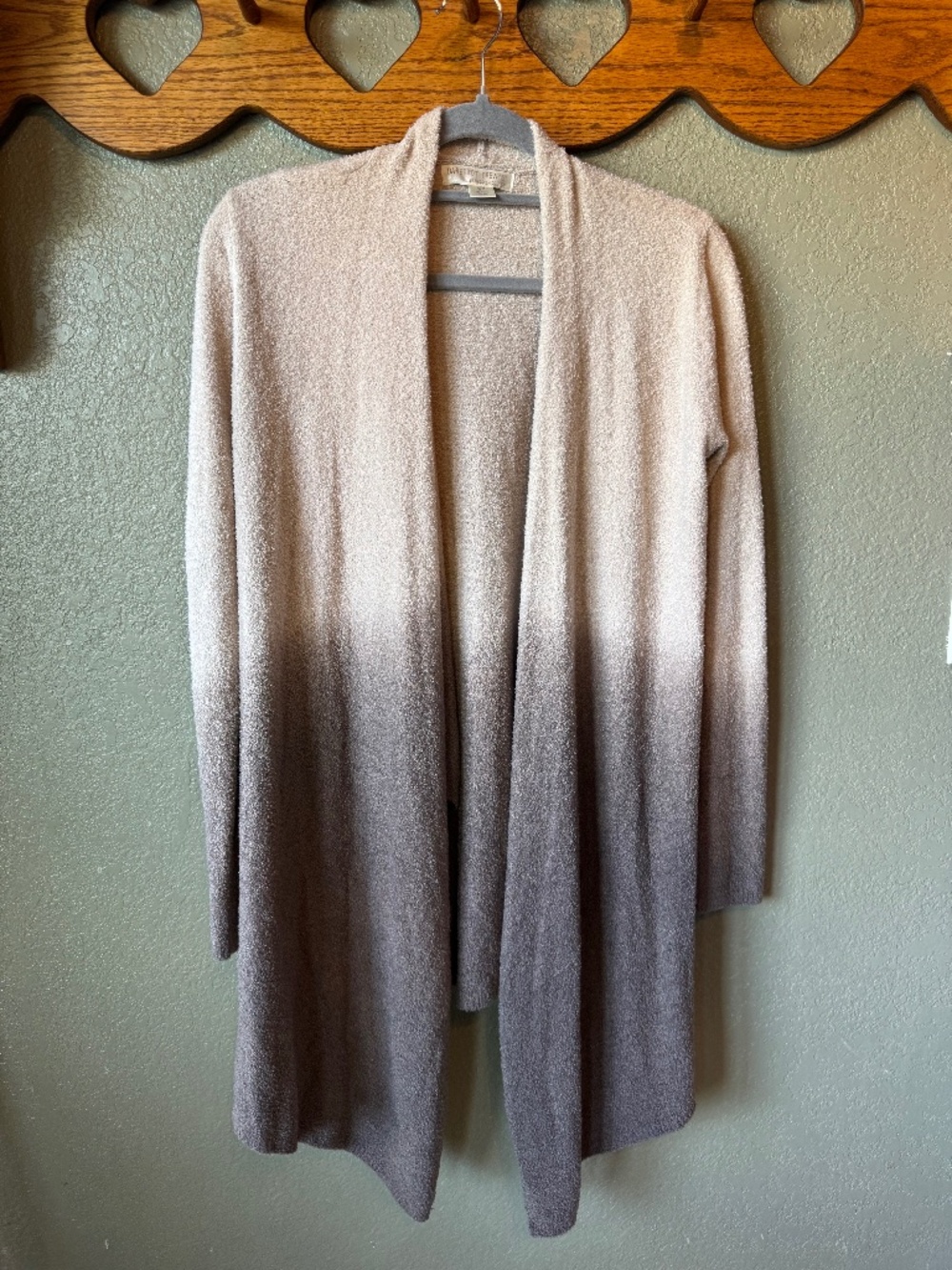 Barefoot dreams cream/gray ombré cardigan
